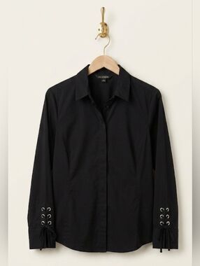 Zac & Rachel Black Woven Knit Shirt XL